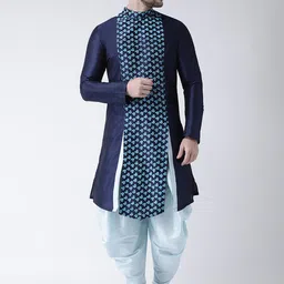 DEYANN Men Blue Printed Kurta with Patiala-image-13