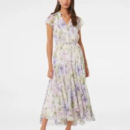Forever New White & Purple Floral Print Maxi Dress-image-27