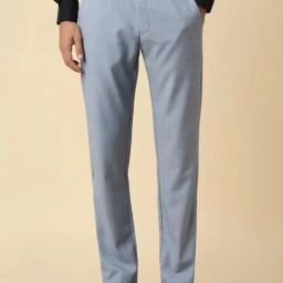 Allen Solly Blue Slim Fit Checks Trousers-picture-46