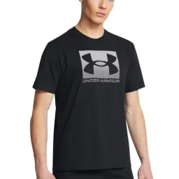 Under Armour Black Cotton Regular Fit Logo Printed Sports T-Shirt-picture-37