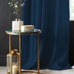 Urban Space Navy Blue Polyester Door Curtain with Eyelets & Tieback - Set of 2 (8 ft)-17