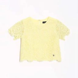 Allen Solly Girls Yellow Cotton Lace Top-image-39
