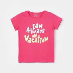 Fame Forever by Lifestyle Kids Pink Printed Regular Fit T-Shirt-image-83
