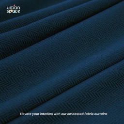 Urban Space Navy Blue Polyester Window Curtain with Eyelets & Tieback - Set of 2 (5 ft) image 2