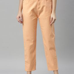 ZHEIA Women Peach-Coloured Relaxed Fit High-Rise Stretchable Jeans-picture-41