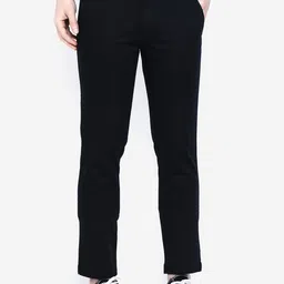 GIORDANO Men Navy Blue Smart Slim Fit Solid Regular Trousers-image-16