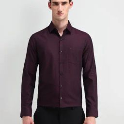 Arrow Purple Cotton Slim Fit Printed Shirt-picture-16