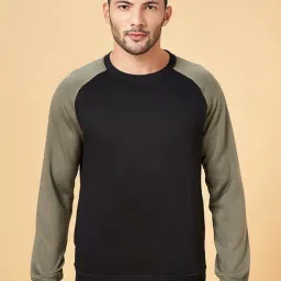 Urban Ranger by Pantaloons Black & Khaki Regular Fit Self Pattern Sweatshirt-picture-3