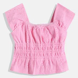 THE CHILDREN'S PLACE Girls Lace Cinched Waist Top-picture-42