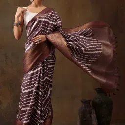 Silk Land Purple Silk Printed Saree With Unstitched Blouse-picture-24