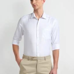 Arrow White Cotton Slim Fit Striped Shirt-picture-23