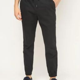 GAP Black Regular Fit Solid Joggers-image-70