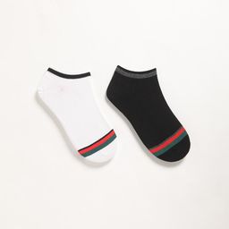 THE BEAR HOUSE Men Pack Of 2 Striped Ankle Length Cotton Socks-13