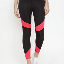 Boston Club Women Black & Pink Solid Tights-image-72