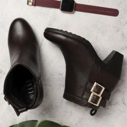 Elle Women's Brown Casual Booties-image-10
