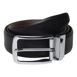 Teakwood Leathers Black & Brown Textured Leather Formal Reversible Belt-image-81