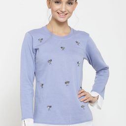 Belle Fille Women Blue Solid Sweatshirt-image-92