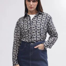 Gant Navy Logo Print Shirt-image-9