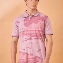 Club York Light Onion Cotton Blend Regular Fit Print Polo T-Shirt-image-87