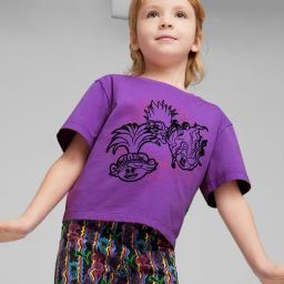 Puma Girls Purple Cotton Printed T-Shirt-image-40