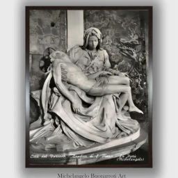 The Art House Black & Grey Pieta Wooden Framed Canvas Painting Wall Art-image-80