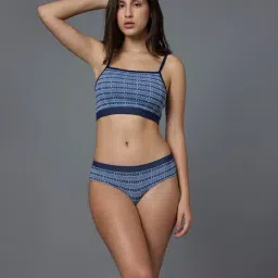 Feier Navy Graphic Print Bralette Bra-picture-39