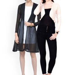 SCORPIUS Women Pack of 2 Open Front shrugs-9