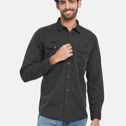 METTLE Charcoal Regular Fit Shirt-picture-15