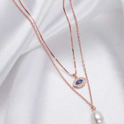 Zavya 925 Silver Charm of Protection Rose Gold Plated Necklace for Women-image-83