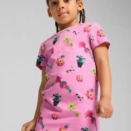 Puma Girls Pink Cotton Printed T-Shirt-image-44