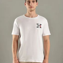 TOMMY HILFIGER White Logo Regular Fit Cotton T-Shirt-image-70