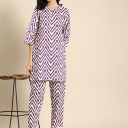 Anouk Women Printed Regular Pure Cotton Kurta with Trousers-picture-26
