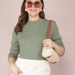 Crimsoune Club Sage Green Regular Fit Sweater-image-95