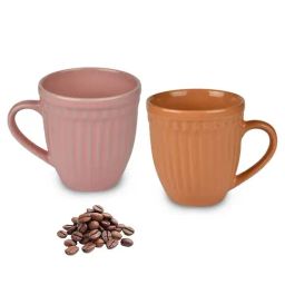 Urban Chef Pink & Brown Ceramic Handcrafted Microwave Safe Tea Cup - Set of 2-33