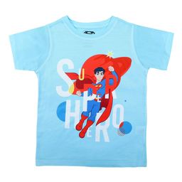 Superman Boys Blue Printed Round Neck T-shirt-image-77