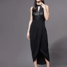 Miss Chase Black Embellished Dress-image-53