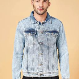 People by Pantaloons Light Blue Cotton Regular Fit Denim Jacket-picture-48