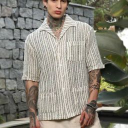 Campus Sutra Multicolour Polycotton Oversized Stripes Shirt-image-43