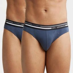 Jockey US49 Graphite Super Combed Cotton Briefs with Ultrasoft Waistband - Pack of 2-picture-46