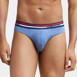 Jockey US49 Blue Super Combed Cotton Briefs with Ultrasoft Waistband-image-100