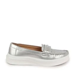 Fausto Women's Silver Casual Loafers-image-70