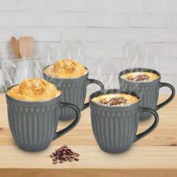 Urban Chef Grey Ceramic Handcrafted Microwave Safe Tea Cup - Set of 4-image-79
