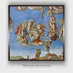 The Art House Blue & Beige The Last Judgement Wooden Framed Painting Wall Art-image-37