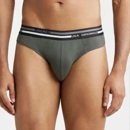 Jockey US49 Olive Super Combed Cotton Briefs with Ultrasoft Waistband-38