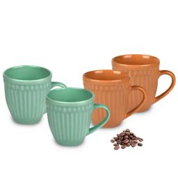 Urban Chef Brown & Green Ceramic Handcrafted Microwave Safe Tea Cup - Set of 4-picture-9