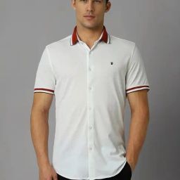 Louis Philippe White Cotton Regular Fit Shirt-picture-16