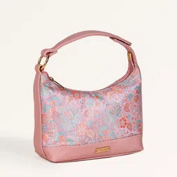 Nestasia Floral Printed PU Structured Handheld Bag-40