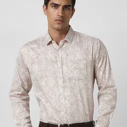 V Dot Men Slim Fit Spread Collar Floral Printed Cotton Formal Shirt-image-79