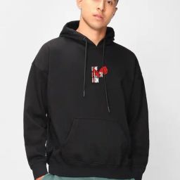Bewakoof Black Loose Fit Printed Hooded Sweatshirt-image-21