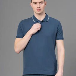 Red Tape Midnight Blue Regular Fit Self Pattern Polo T-Shirt-picture-7